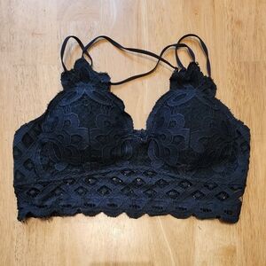 NWOT Dark Gray Size L Wishlist Midnight Lace Bralette